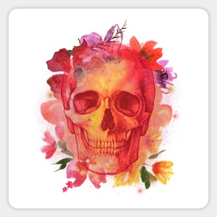 Floral Skull Sticker